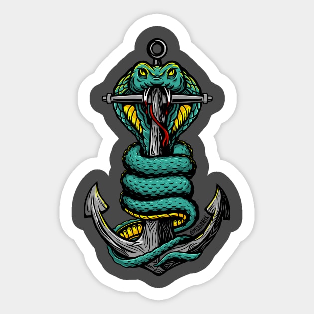 Snake Anchor Sticker by MSX Grafix